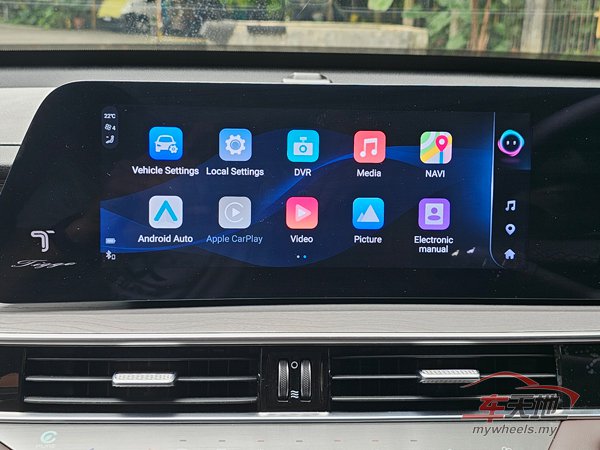 ▲12.3寸支援Apple CarPlay和Android Auto触控荧幕主机。