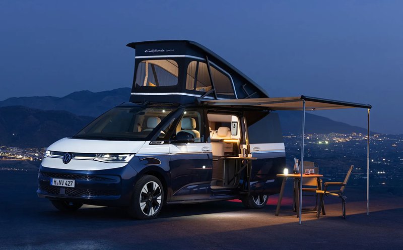 ▲全新California Concept概念车，预览新一代California露营车的外形与配备。