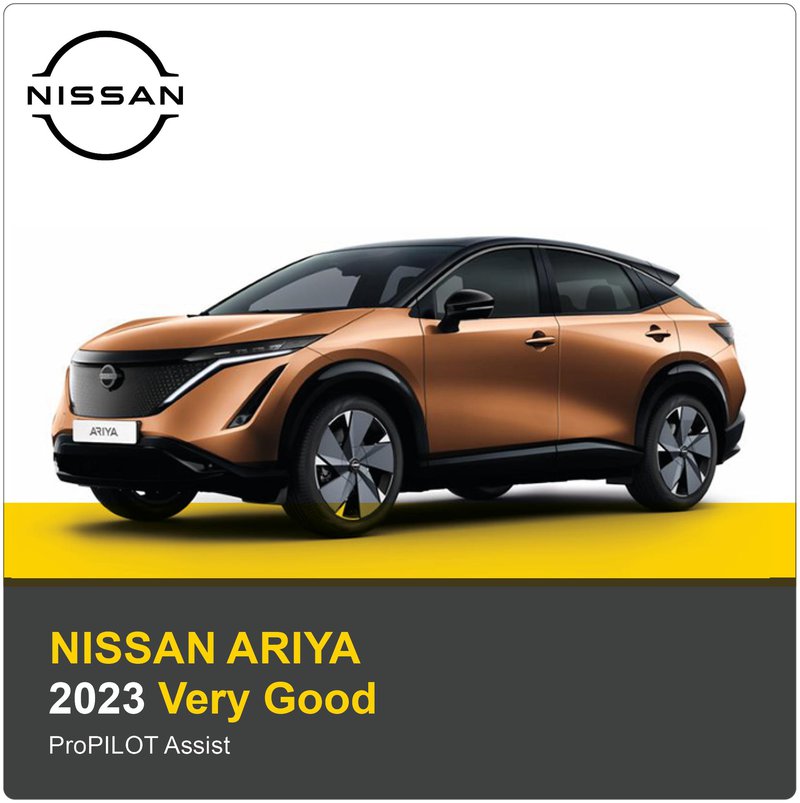 ▲配备ProPILOT Assist科技的NISSAN ARIYA,在Euro NCAP 2023年辅助驾驶测试中也获得“VERY GOOG(非常好)”评价。(图:Euro NCAP)