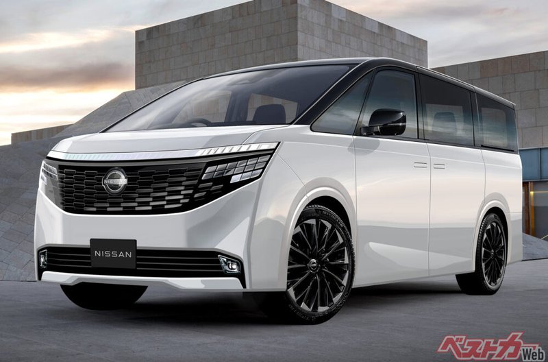 ▲Nissan全新Elgrand旗舰MPV预想图曝光,方正车身设计更显大器。