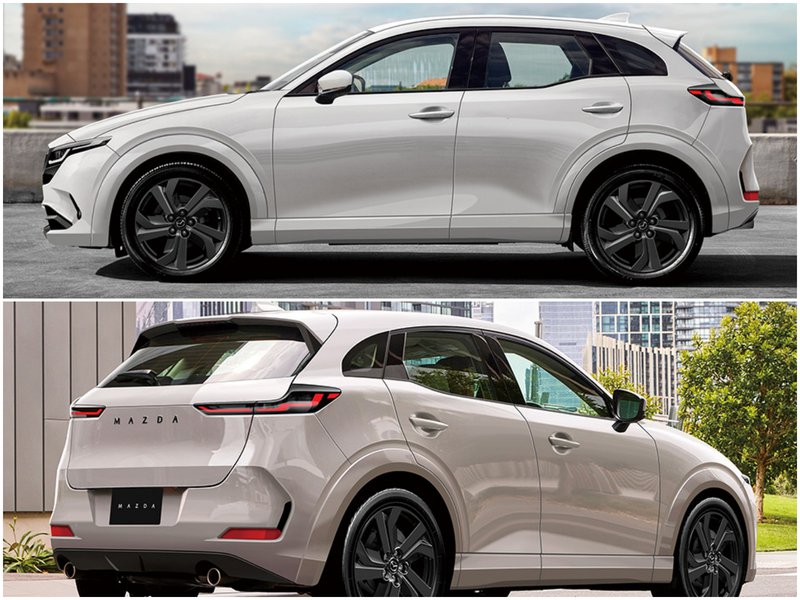 ▲根据日媒报导,Mazda全新跨界车将提供油电、插电式混合与纯电3种动力选项。图为示意图。
