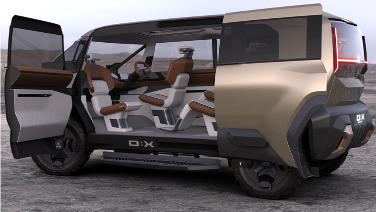 ▲ D:X Concept 概念车全新的设计语汇以及充满地形征服感受的轮拱与护板，值得作为 Pajero 的参考。