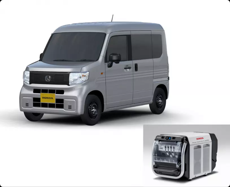 ▲新型商用迷你BEV与手提式外接电源Power Exporter e:6000。