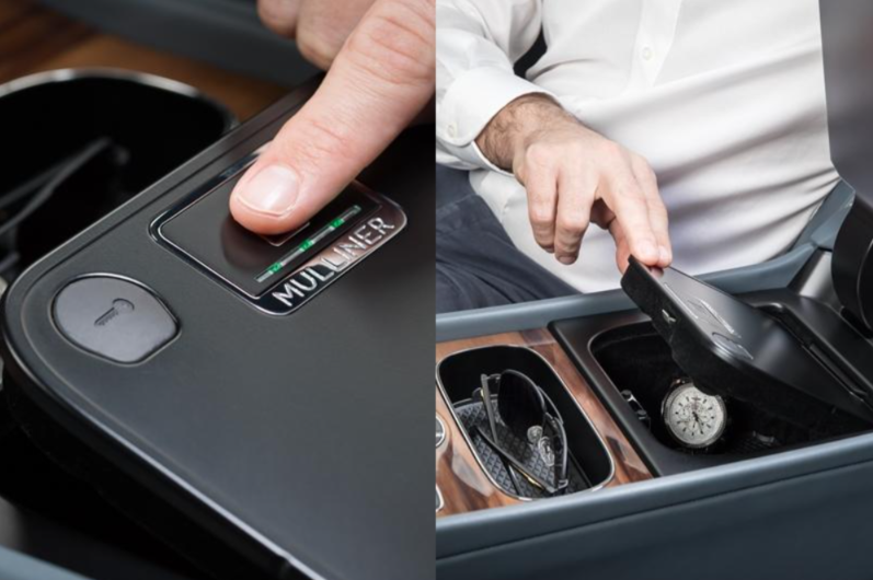 ▲Bentley Bentayga指纹保险箱,专门用来保护车主的贵重物品。