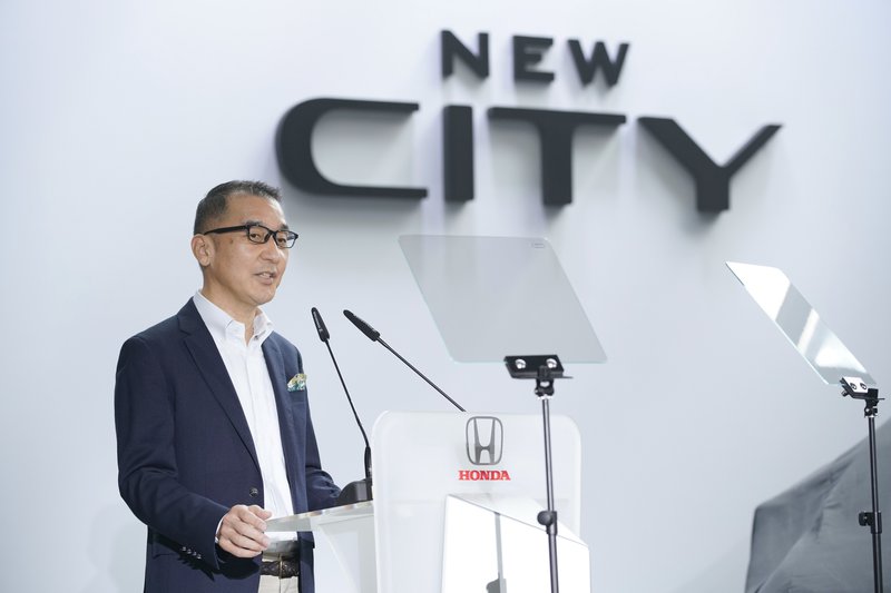 ▲大马本田董事经理兼总执行长吉村宏信致开幕词。