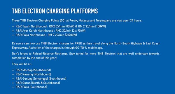 ▲国能子公司TNBX电动车充电设施公布收费价格，并根据充电时间为准。
