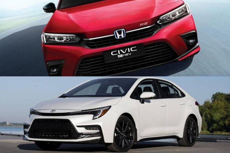 ▲Honda Civic、Toyota Corolla